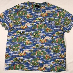 Polo Ralph‎ Lauren Mens XL Classic Fit Hawaiian Island Hula Print Pocket T-Shirt